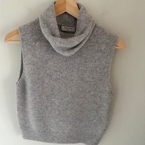 Babaton Heather Gray Sleeveless Cashmere Cowl Neck Sweater Size 2XS